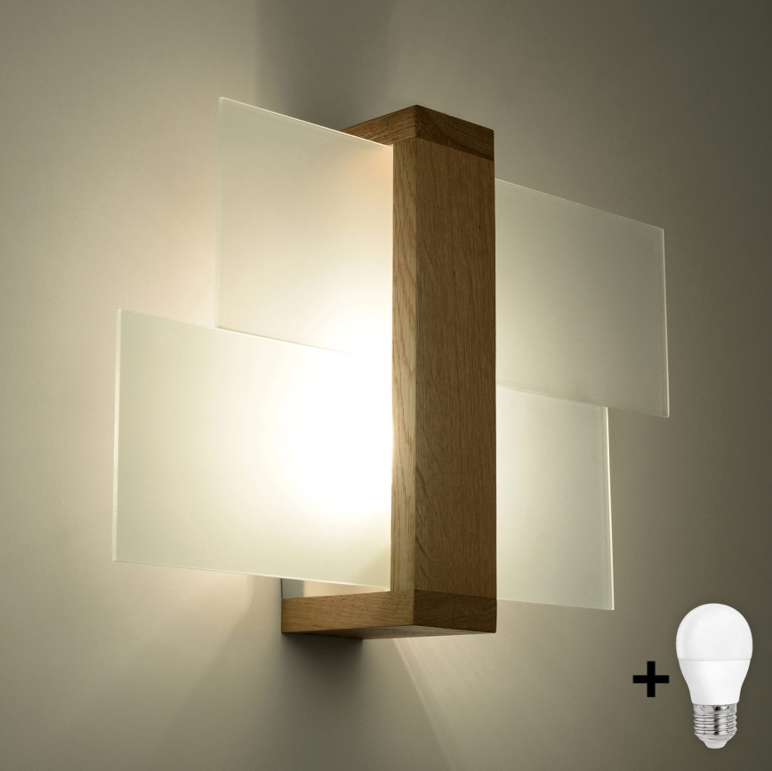 Brilagi -  LED-seinävalaisin HERA 1xE27/7,5W/230V puu