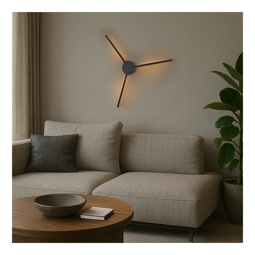 Brilagi - LED-seinävalaisin LUGO TRE LED/14W/230V musta