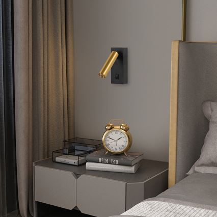 Brilagi - LED-seinävalaisin MAYA LED/3W/230V 4000K musta/kulta