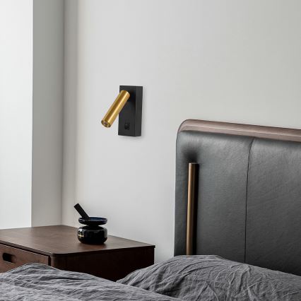 Brilagi - LED-seinävalaisin MAYA LED/3W/230V 4000K musta/kulta