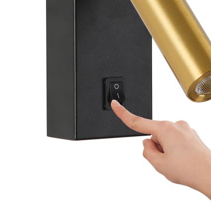 Brilagi - LED-seinävalaisin MAYA LED/3W/230V 4000K musta/kulta