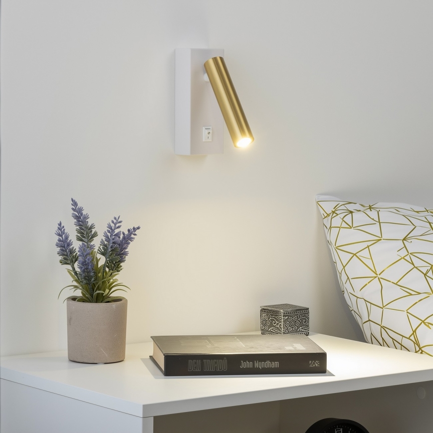 Brilagi - LED-seinävalaisin MAYA LED/3W/230V 4000K valkoinen/kulta