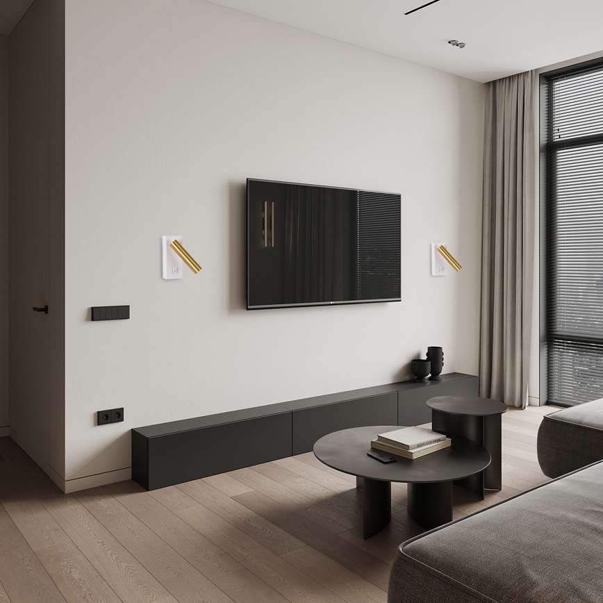 Brilagi - LED-seinävalaisin MAYA LED/3W/230V 4000K valkoinen/kulta