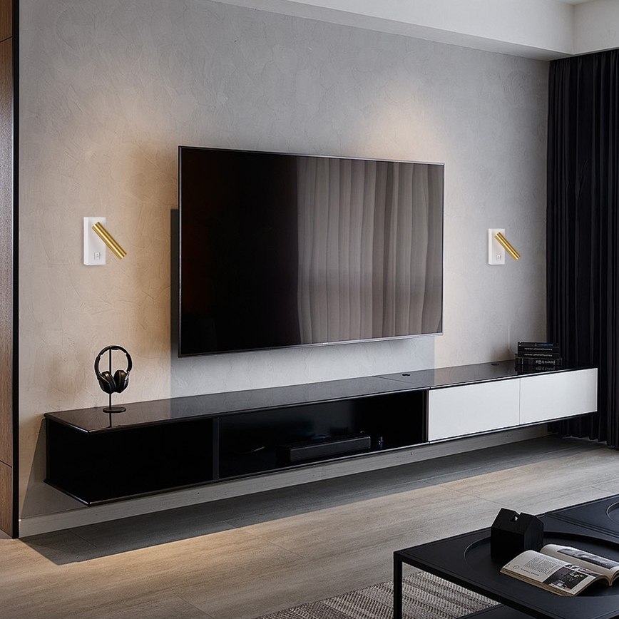 Brilagi - LED-seinävalaisin MAYA LED/3W/230V 4000K valkoinen/kulta