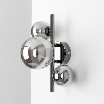 Brilagi - LED-seinävalaisin MILLA 3xG9/3W/230V kiiltävä kromi/savuinen