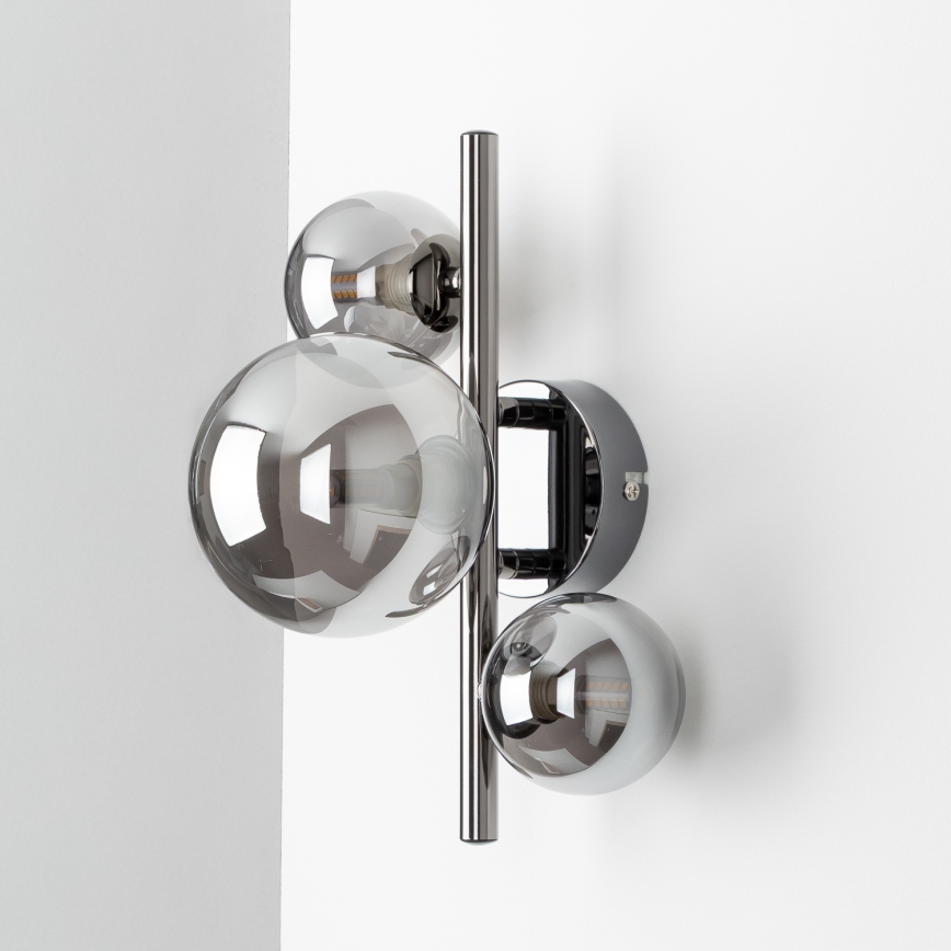 Brilagi - LED-seinävalaisin MILLA 3xG9/3W/230V kiiltävä kromi/savuinen