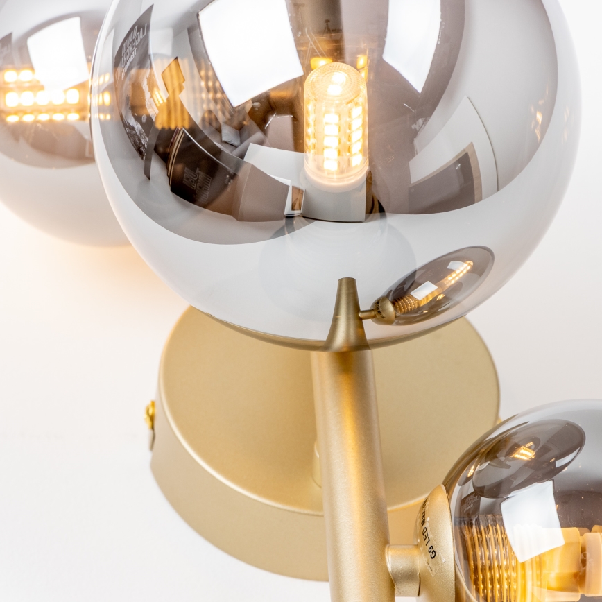 Brilagi - LED-seinävalaisin MILLA 3xG9/3W/230V kulta/savuinen