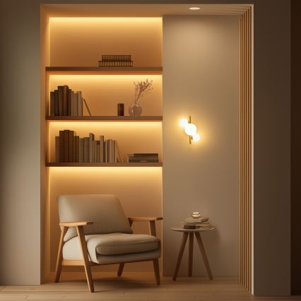 Brilagi - LED-seinävalaisin MILLA 3xG9/3W/230V kulta/valkoinen