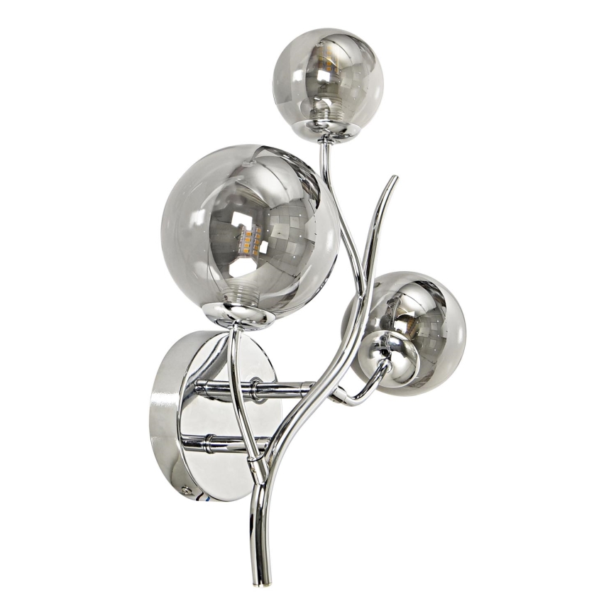 Brilagi - LED-seinävalaisin MISTEL 3xG9/3W/230V kiiltävä kromi/savuinen