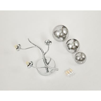 Brilagi - LED-seinävalaisin MISTEL 3xG9/3W/230V kiiltävä kromi/savuinen