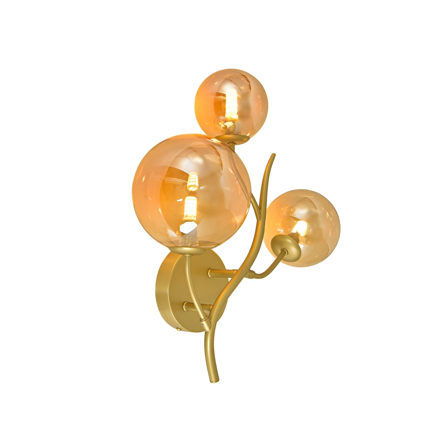 Brilagi - LED-seinävalaisin MISTEL 3xG9/3W/230V kulta