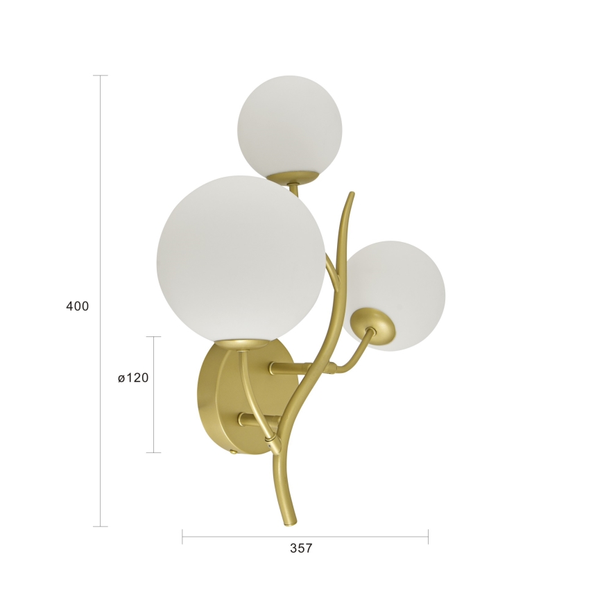 Brilagi - LED-seinävalaisin MISTEL 3xG9/3W/230V kulta/valkoinen