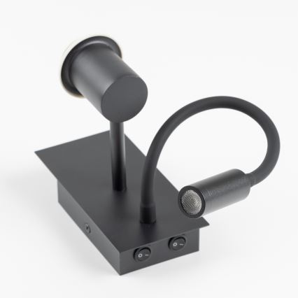 Brilagi - LED Joustava seinävalaisin NUBILA 1xE27/25W/230V + LED/3W musta/tummansininen