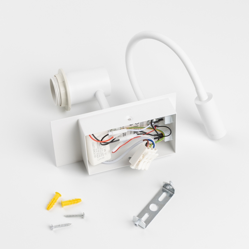 Brilagi - LED Joustava seinävalaisin NUBILA 1xE27/25W/230V + LED/3W valkoinen/punainen