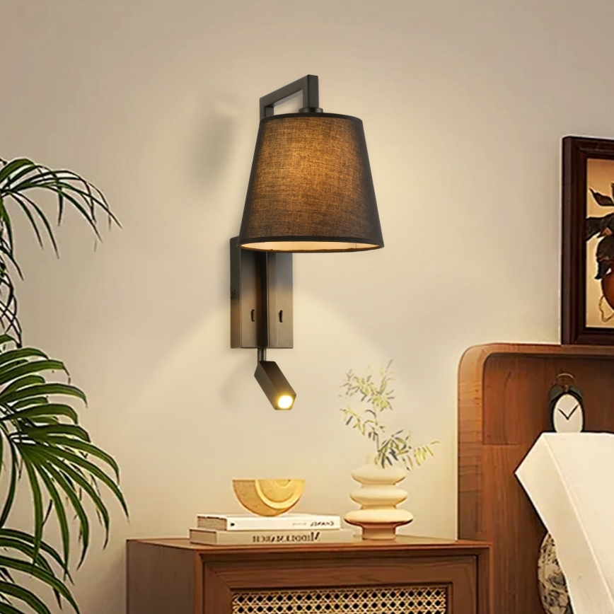 Brilagi - LED-seinävalaisin RAYA 1xE14/40W/230V + LED/3W musta