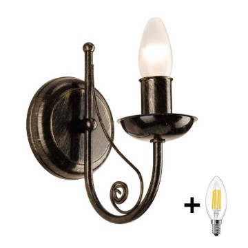 Brilagi - LED-seinävalaisin STEFANO 1xE14/40W/230V musta patina