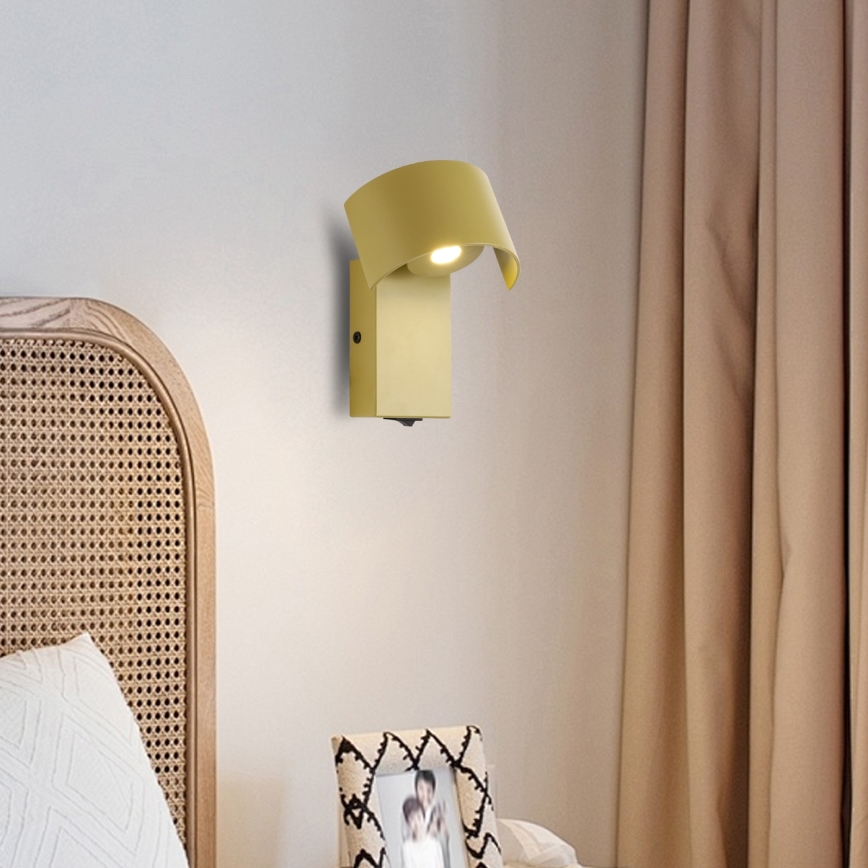 Brilagi - LED-seinävalaisin VASTO LED/3W/230V keltainen