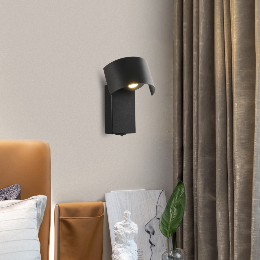 Brilagi - LED-seinävalaisin VASTO LED/3W/230V musta