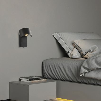 Brilagi - LED-seinävalaisin VASTO LED/3W/230V musta