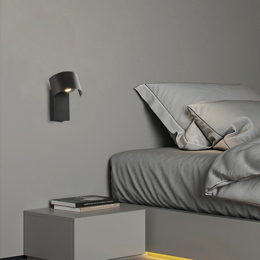 Brilagi - LED-seinävalaisin VASTO LED/3W/230V musta