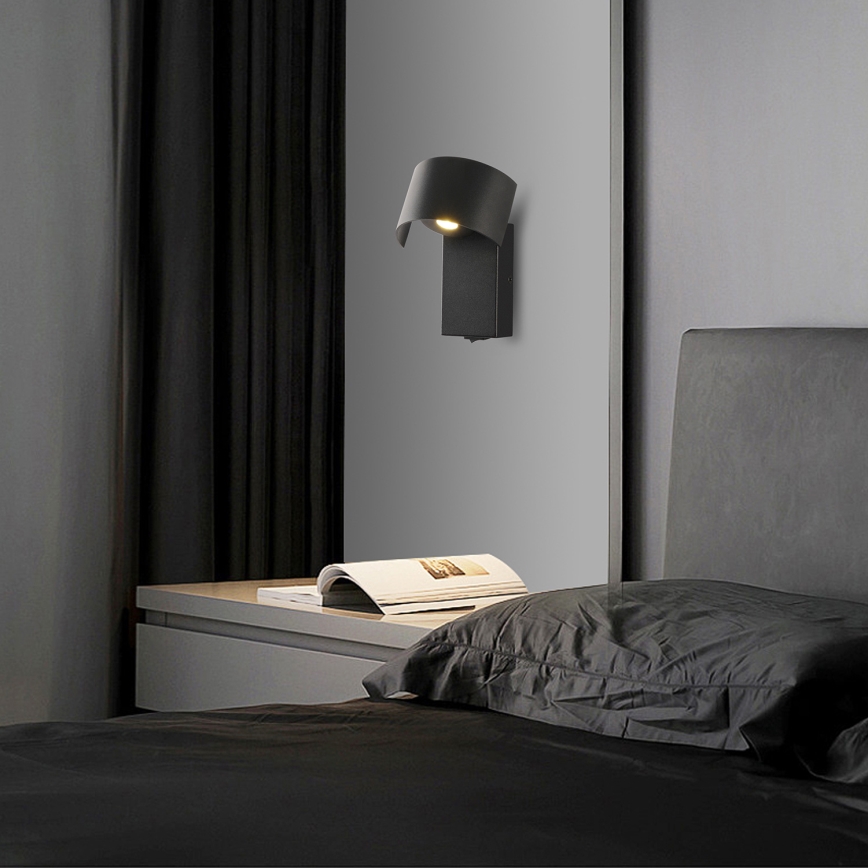 Brilagi - LED-seinävalaisin VASTO LED/3W/230V musta