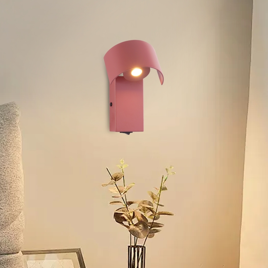 Brilagi - LED-seinävalaisin VASTO LED/3W/230V punainen viininpunainen
