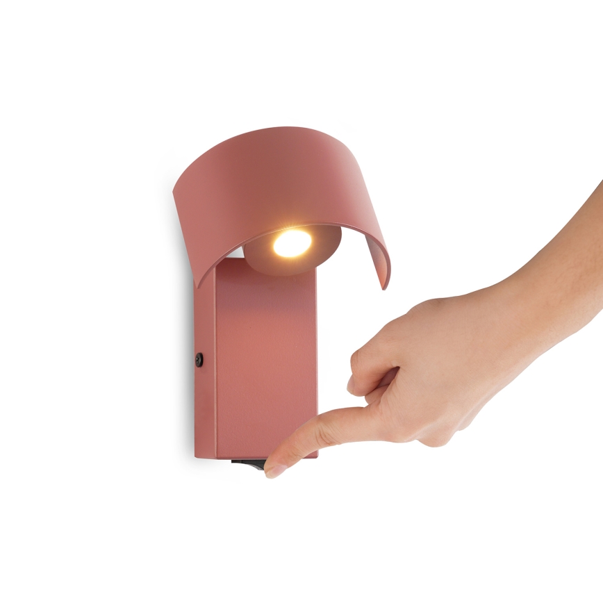Brilagi - LED-seinävalaisin VASTO LED/3W/230V punainen viininpunainen