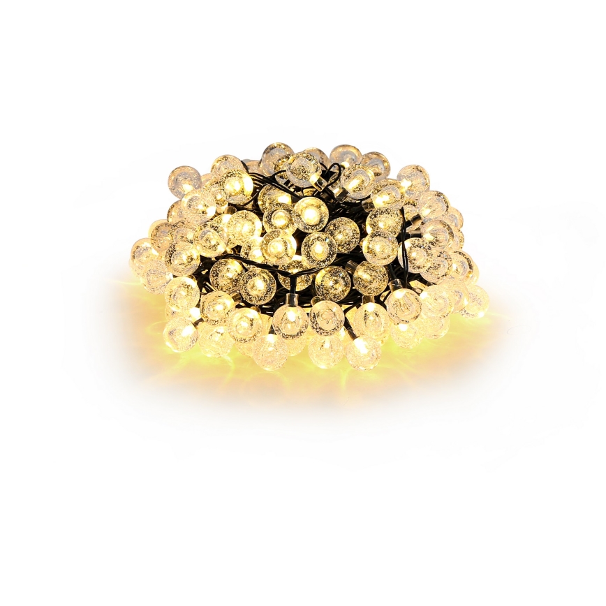 Brilagi - LED Solar koristeellinen ketju BUBBLE 100xLED/8 toiminnot 10m IP65 lämpimänvalkoinen