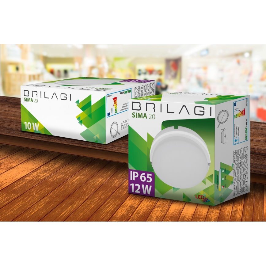 Brilagi - LED-teollisuuskattovalaisin SIMA LED/12W/230V IP65 musta