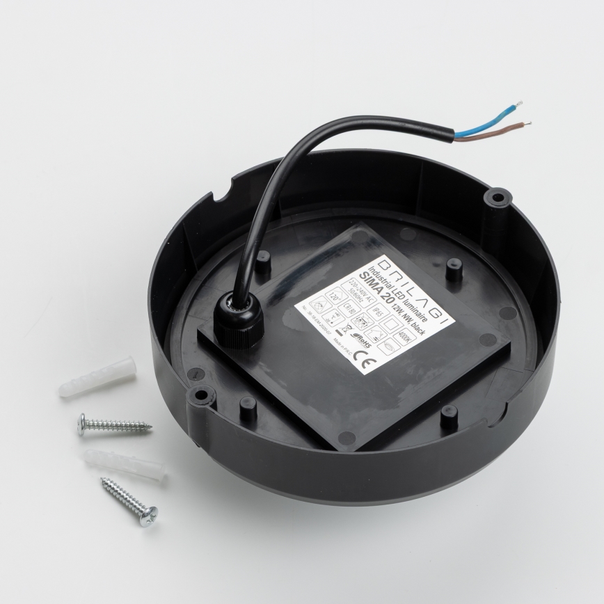 Brilagi - LED-teollisuuskattovalaisin SIMA LED/12W/230V IP65 musta