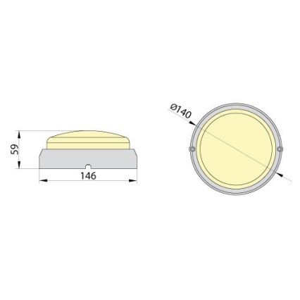 Brilagi - LED-teollisuuskattovalaisin SIMA LED/12W/230V IP65 musta