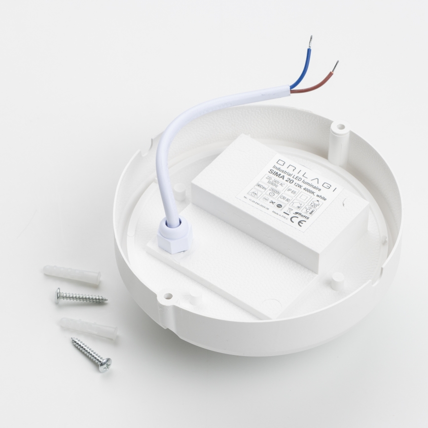 Brilagi - LED-teollisuuskattovalaisin SIMA LED/12W/230V IP65 valkoinen