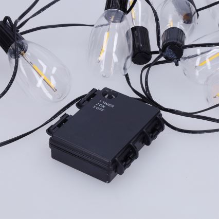 Brilagi - LED-ulkokäyttöinen koristevalosarja 10xLED/3xAA 3,2m IP44 lämmin valkoinen