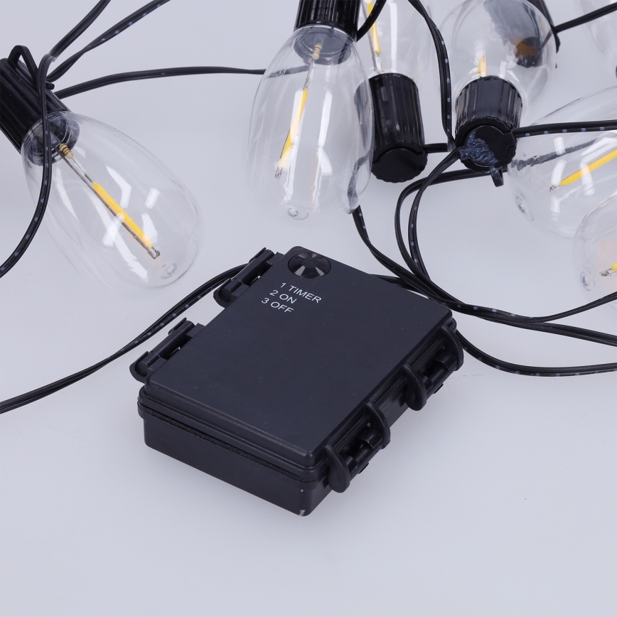 Brilagi - LED-ulkokäyttöinen koristevalosarja 10xLED/3xAA 3,2m IP44 lämmin valkoinen