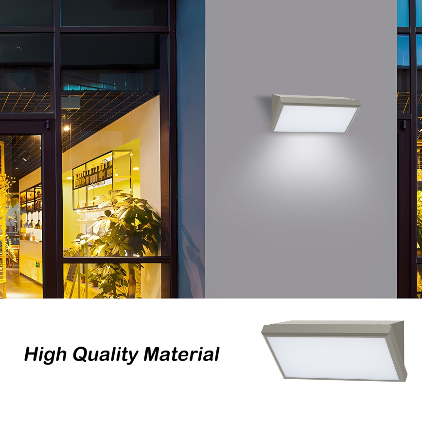 Brilagi - LED Ulkovalo anturilla TRIANGLE LED/20W/230V harmaa IP65