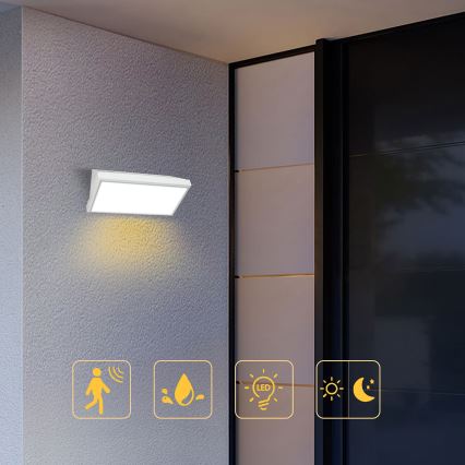 Brilagi - LED Ulkovalo anturilla TRIANGLE LED/20W/230V valkoinen IP65