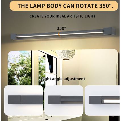 Brilagi - LED-ulkoseinävalaisin AQUA LINE LED/24W/230V 90 cm IP44 antrasiitti CRI 90