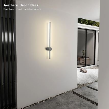 Brilagi - AURA LED-ulkoseinävalaisin 12W/230V 4000K IP54 65 cm antrasiitti CRI 90