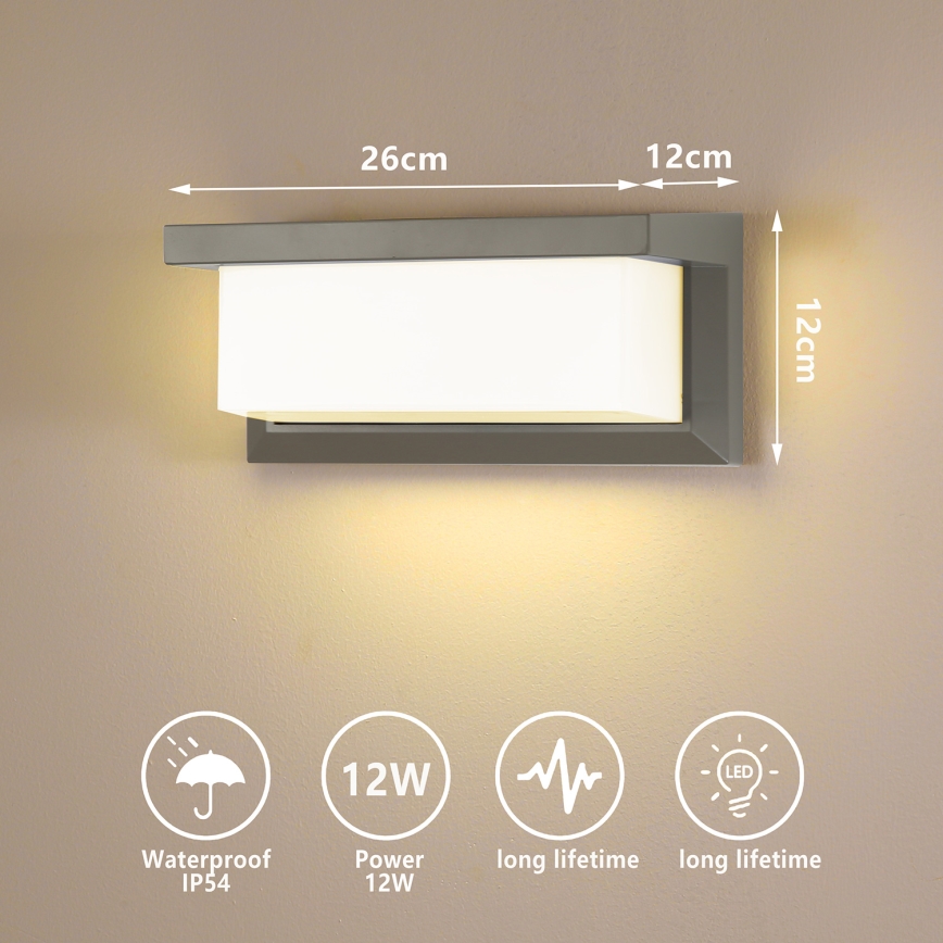 Brilagi - LED-ulkoseinävalaisin BRICKY LED/12W/230V harmaa IP54