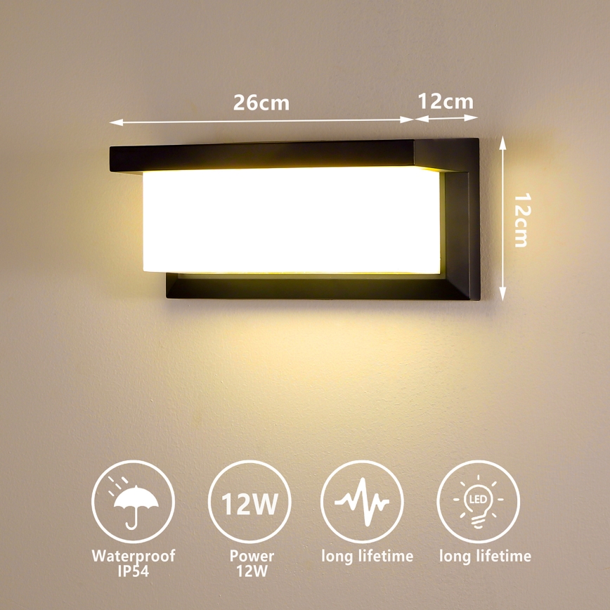 Brilagi - LED-ulkoseinävalaisin BRICKY LED/12W/230V musta IP54