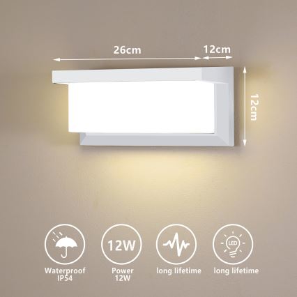 Brilagi - LED-ulkoseinävalaisin BRICKY LED/12W/230V valkoinen IP54
