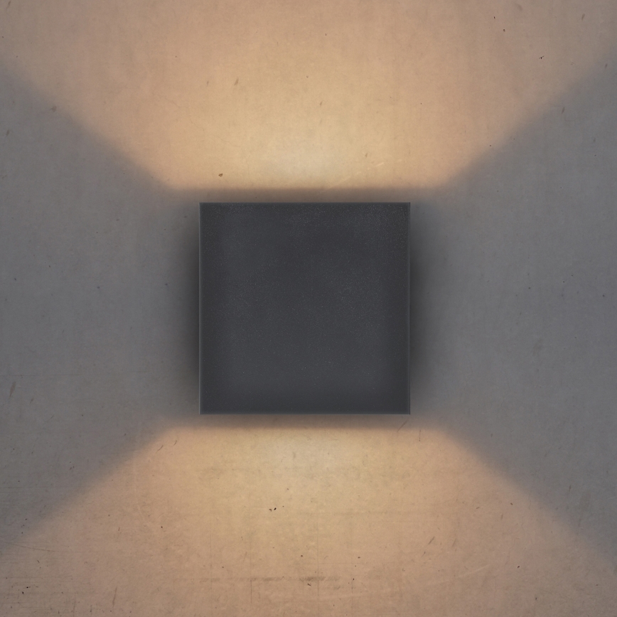 Brilagi - LED-ulkoseinävalaisin CUBE LED/6W/230V antrasiitti IP54