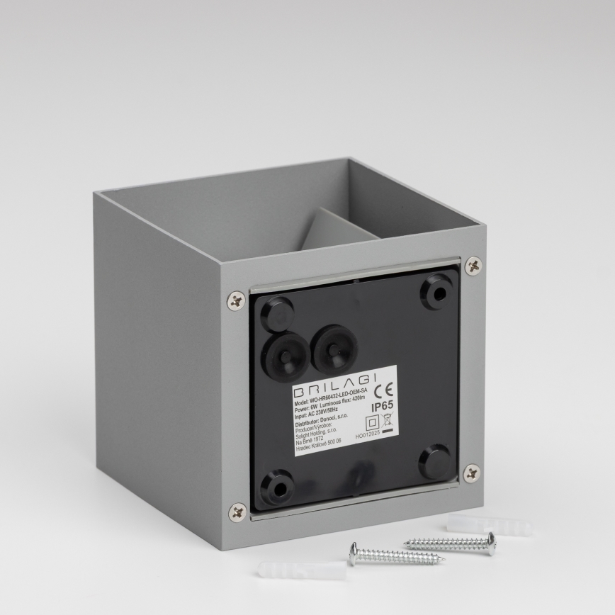 Brilagi - LED-ulkoseinävalaisin CUBE LED/6W/230V harmaa IP54