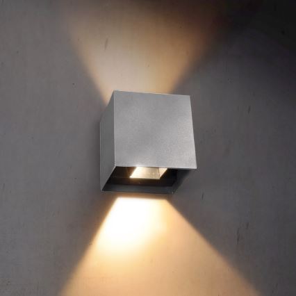Brilagi - LED-ulkoseinävalaisin CUBE LED/6W/230V harmaa IP54