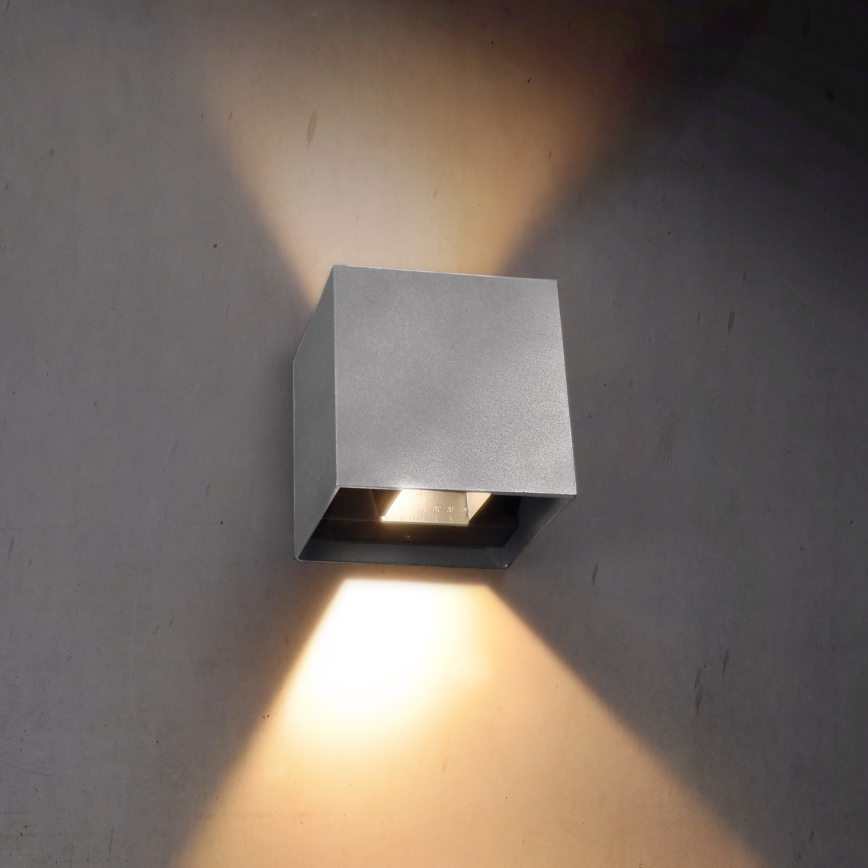 Brilagi - LED-ulkoseinävalaisin CUBE LED/6W/230V harmaa IP54