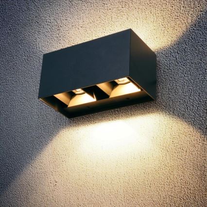 Brilagi - LED ulkoseinävalaisin DOUBLE CUBE LED/12W/230V antrasiitti IP65