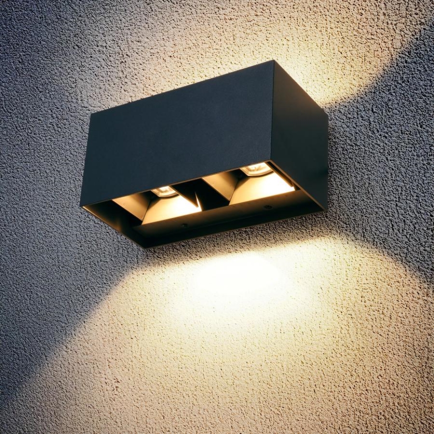 Brilagi - LED ulkoseinävalaisin DOUBLE CUBE LED/12W/230V antrasiitti IP65
