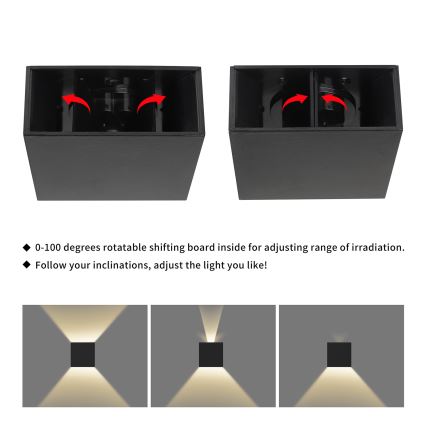 Brilagi - LED-ulkoseinävalaisin DOUBLERAY LED/4W/230V musta IP65