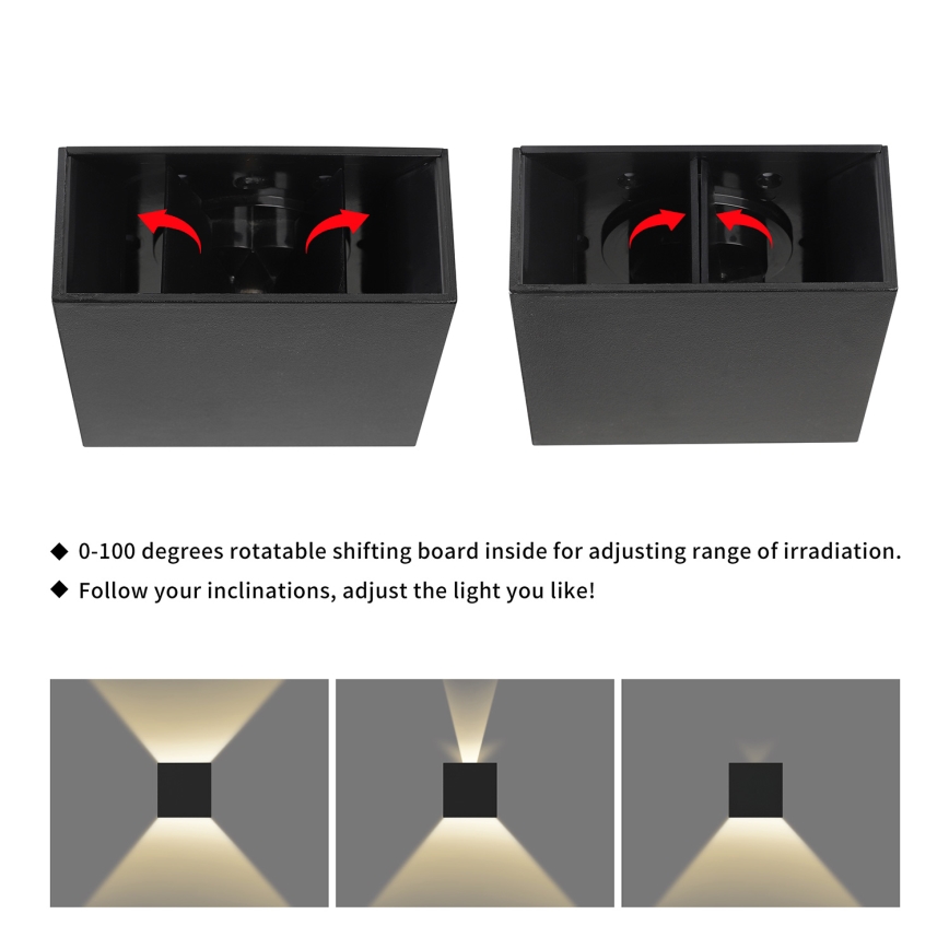 Brilagi - LED-ulkoseinävalaisin DOUBLERAY LED/4W/230V musta IP65