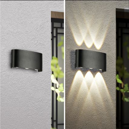 Brilagi - LED ulkoseinävalaisin FLAREBOX LED/6W/230V musta IP65